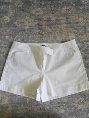 Ann Taylor High-Rise White Shorts